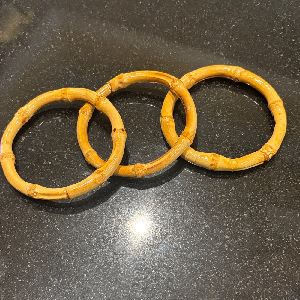 ❤️FINAL❤️Set of Three Vintage Polished Bamboo Bracelets